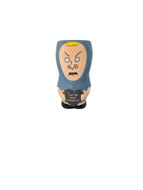Zak Designs Beavis Chibi Mug Blue Cartoon Face Ceramic Figurine Accent.